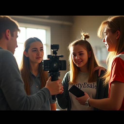 Étudiants collaborant sur un projet de film